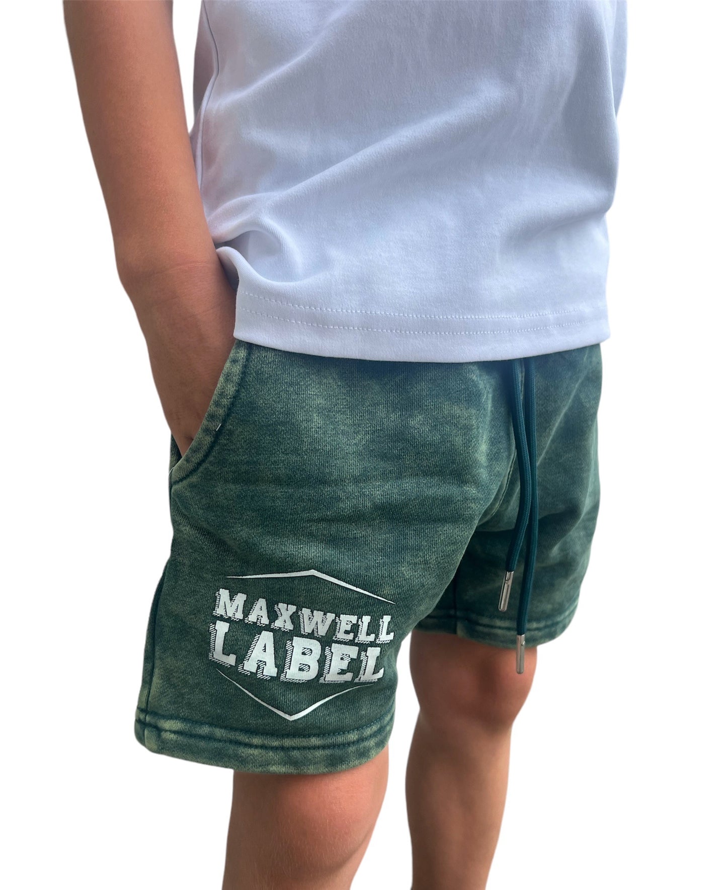Green Acid Washed Shorts