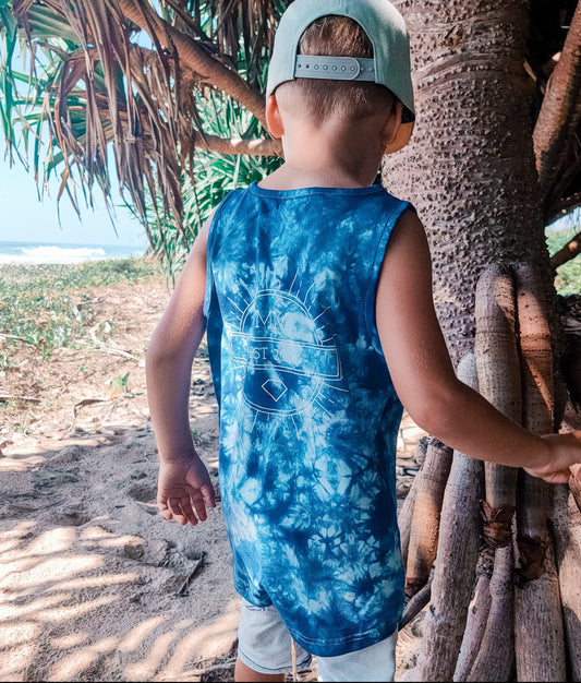 Blue Sea Tie Dyed Singlet